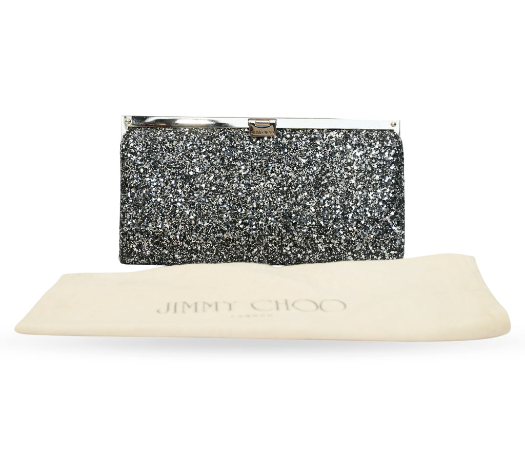 Milla Coarse Glitter Clutch Bag.
