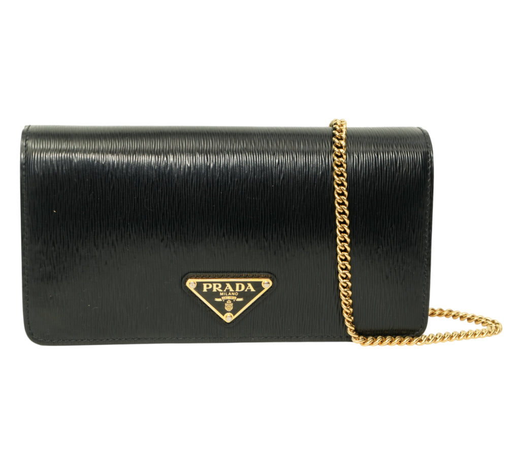 Vitello Move Leather Wallet On Chain Crossbody Bag