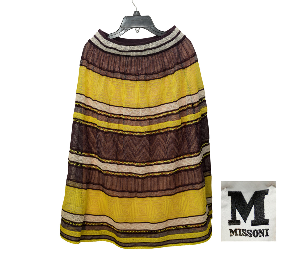 Missoni  Patterned Crochet-Knit Midi Skirt Size - 42