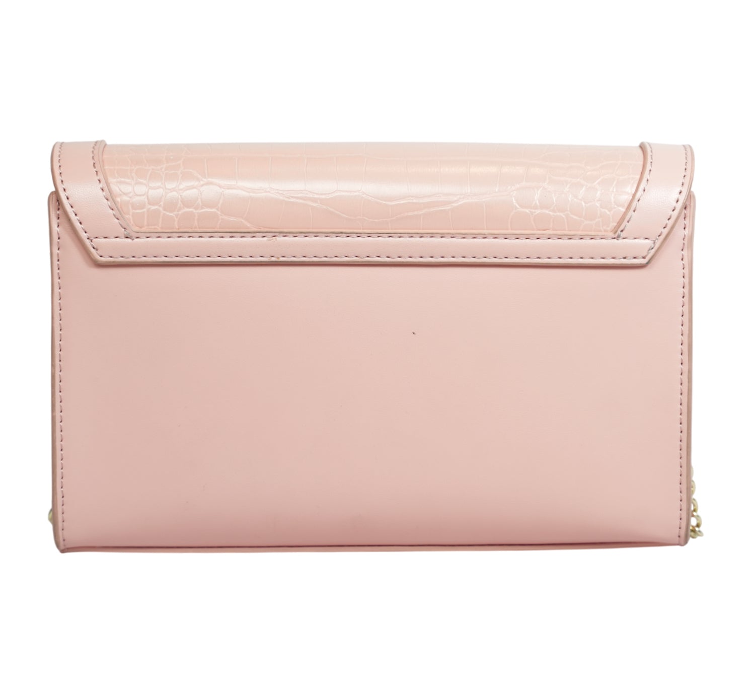Pink Mock Croc Heart Logo Sling