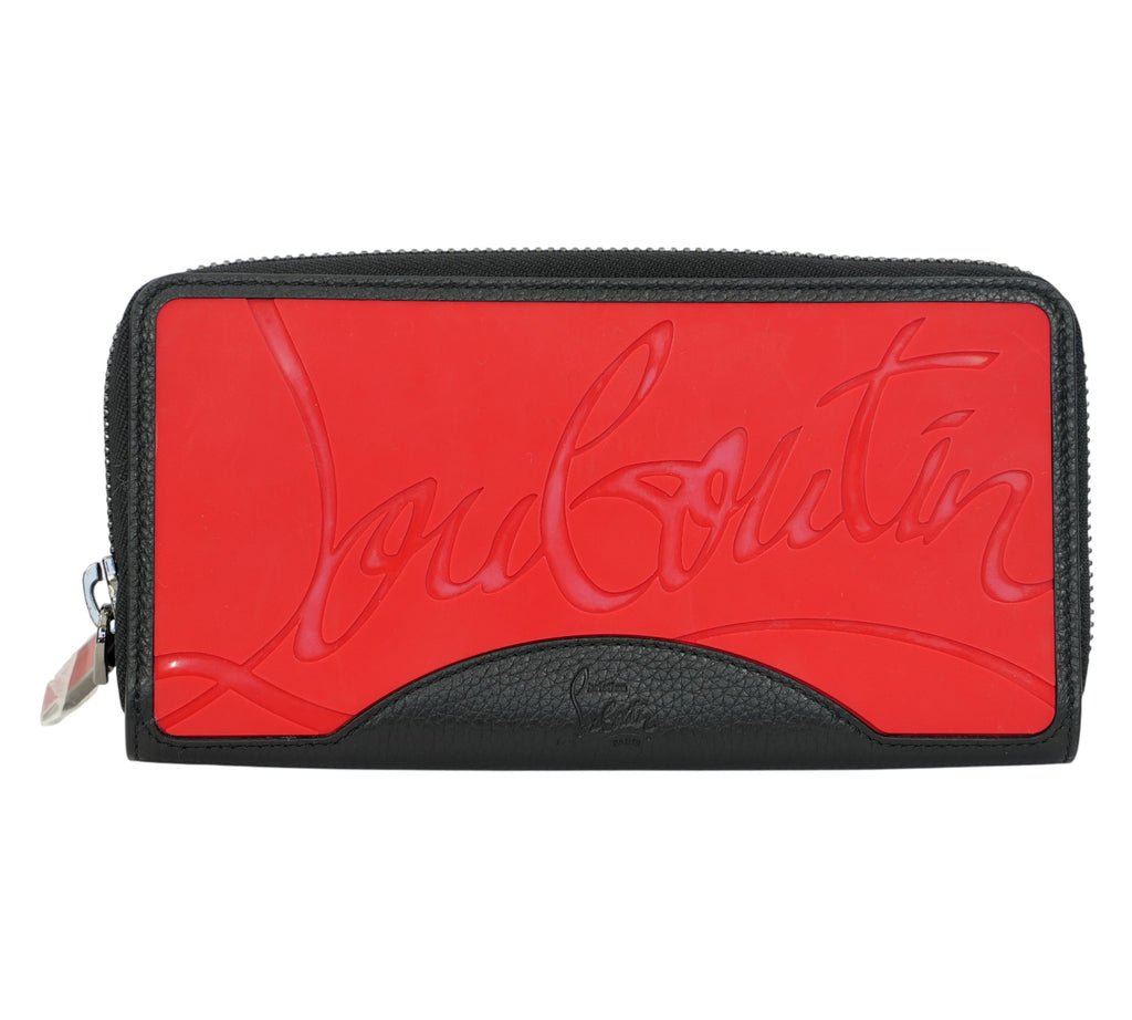 Black/Red Calf Leather & Rubber Panettone Wallet