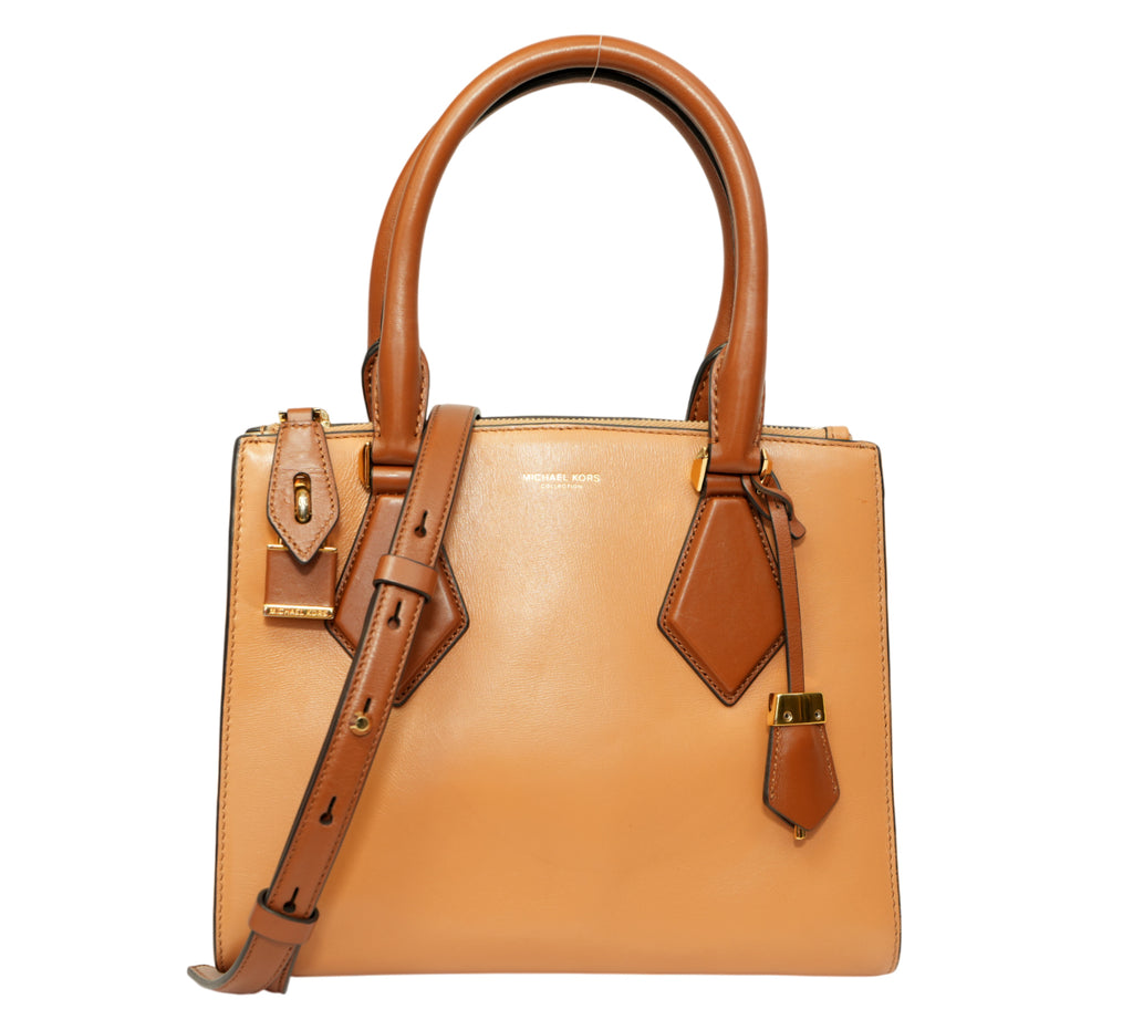 Smooth Peanut Casey Small Leather Satchel