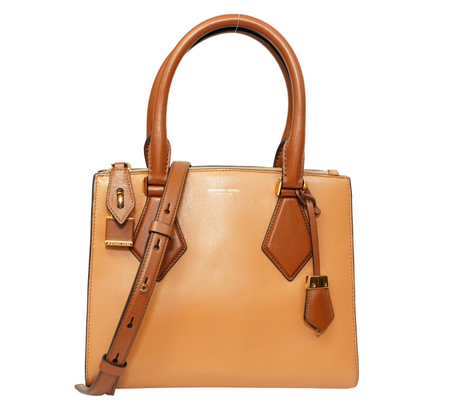 Smooth Peanut Casey Small Leather Satchel