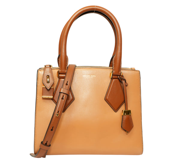 Smooth Peanut Casey Small Leather Satchel