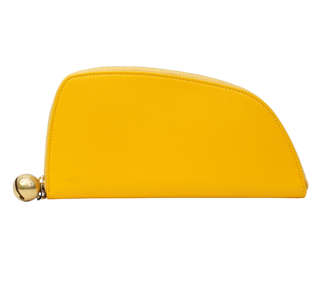 Mimosa Yellow Zip-Around Leather Shield Wallet