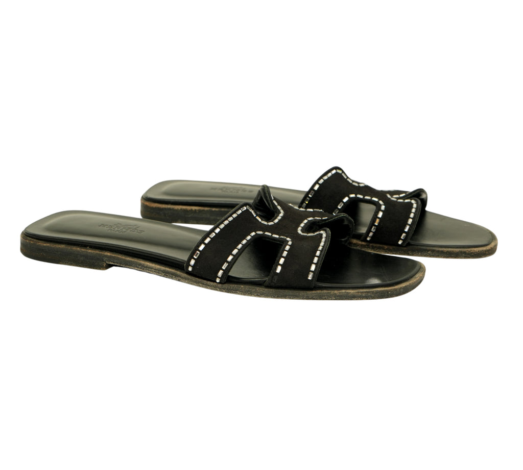 Noir Oran Sandal Size 37 - Eur