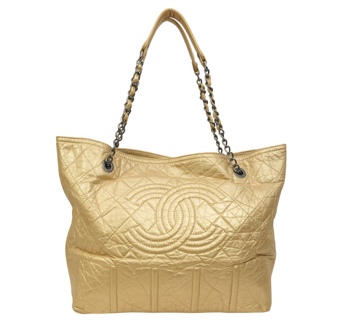 Distressed Cuir De Veau Shopping Tote
