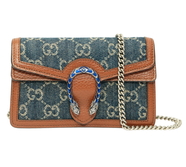 GG Denim Dionysus Super Mini Bag