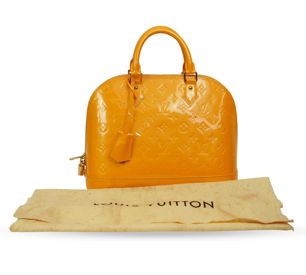  Louis Vuitton Giallo Monogram Vernis Alma PM Bag