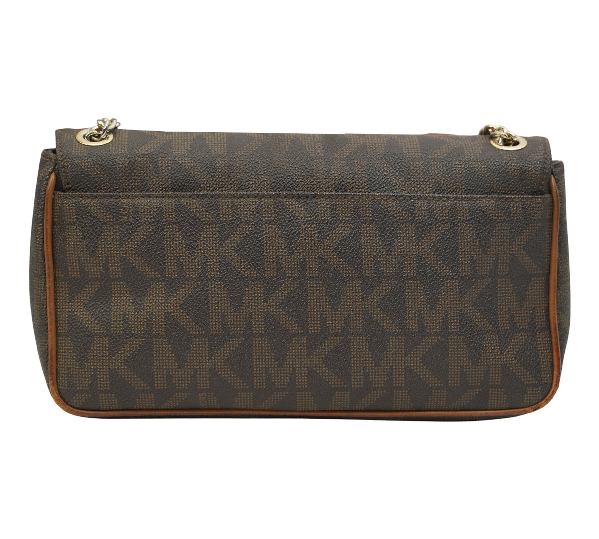 Michael Kors Brown Signature Canvas Hamilton Flap Shoulder Bag