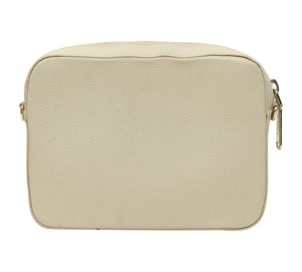 Cream Gold-Tone Logo Crossbody Bag