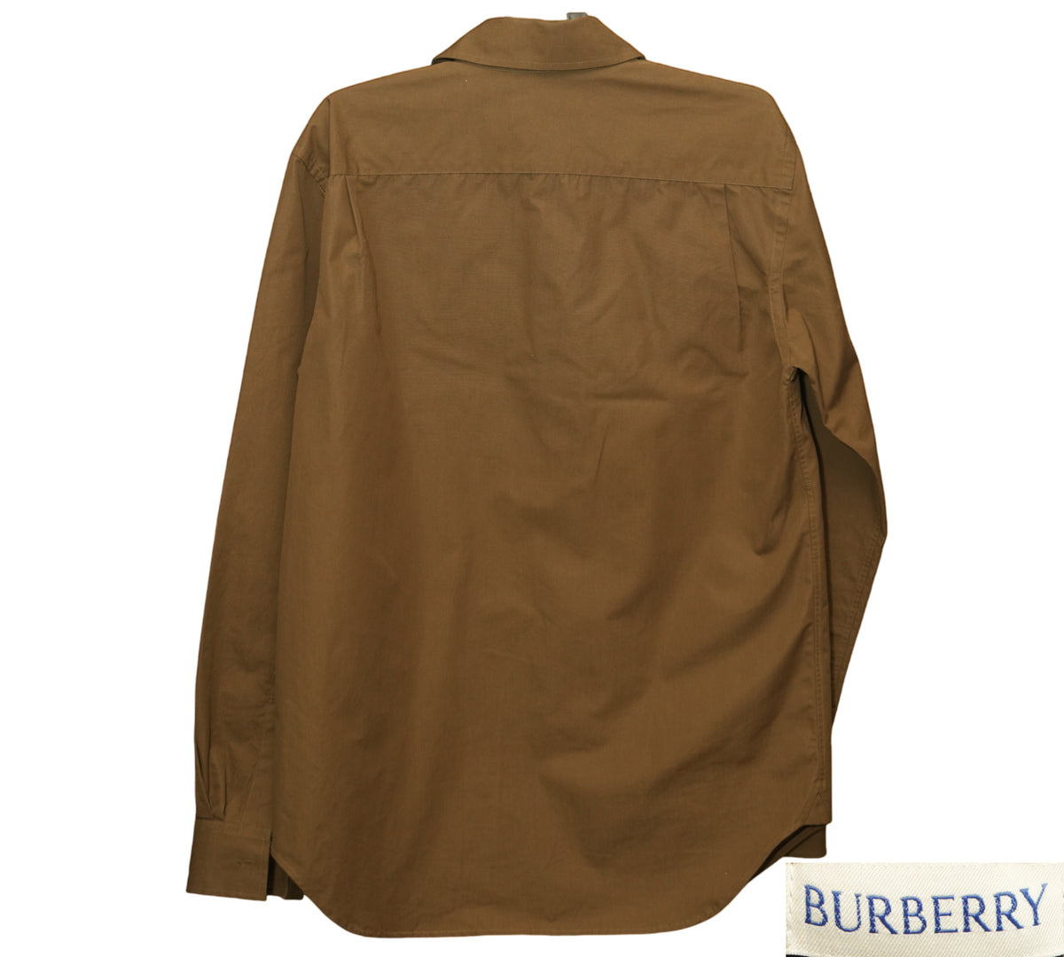 Burberry  Olive Green Stretch Cotton Poplin Shirt Size - SP