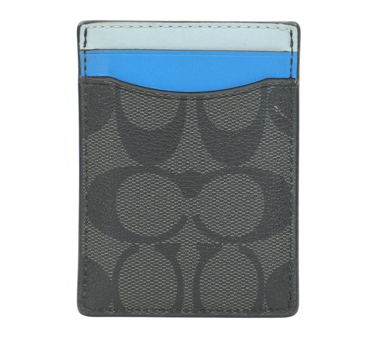 Coach Charcoal / Blue Multi Card Case With Money Clip