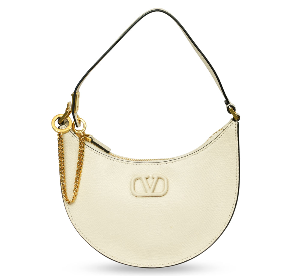 Light Ivory Mini VLogo Signature Hobo Bag