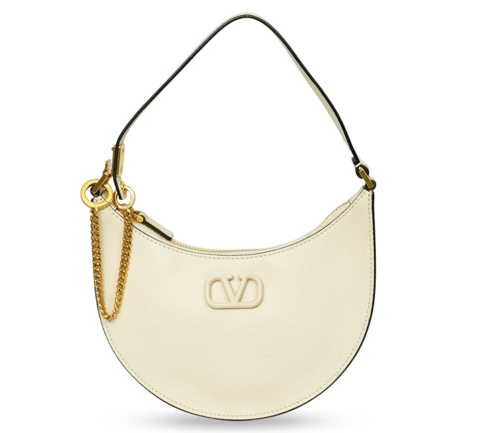 Light Ivory Mini VLogo Signature Hobo Bag