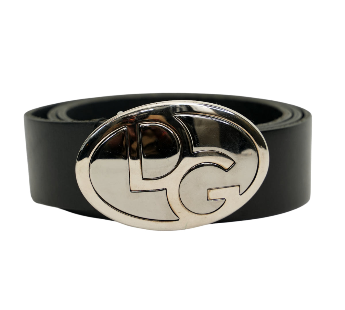 Dolce & Gabbana Oval DG Logo Buckle Belt Size 85 - Cm