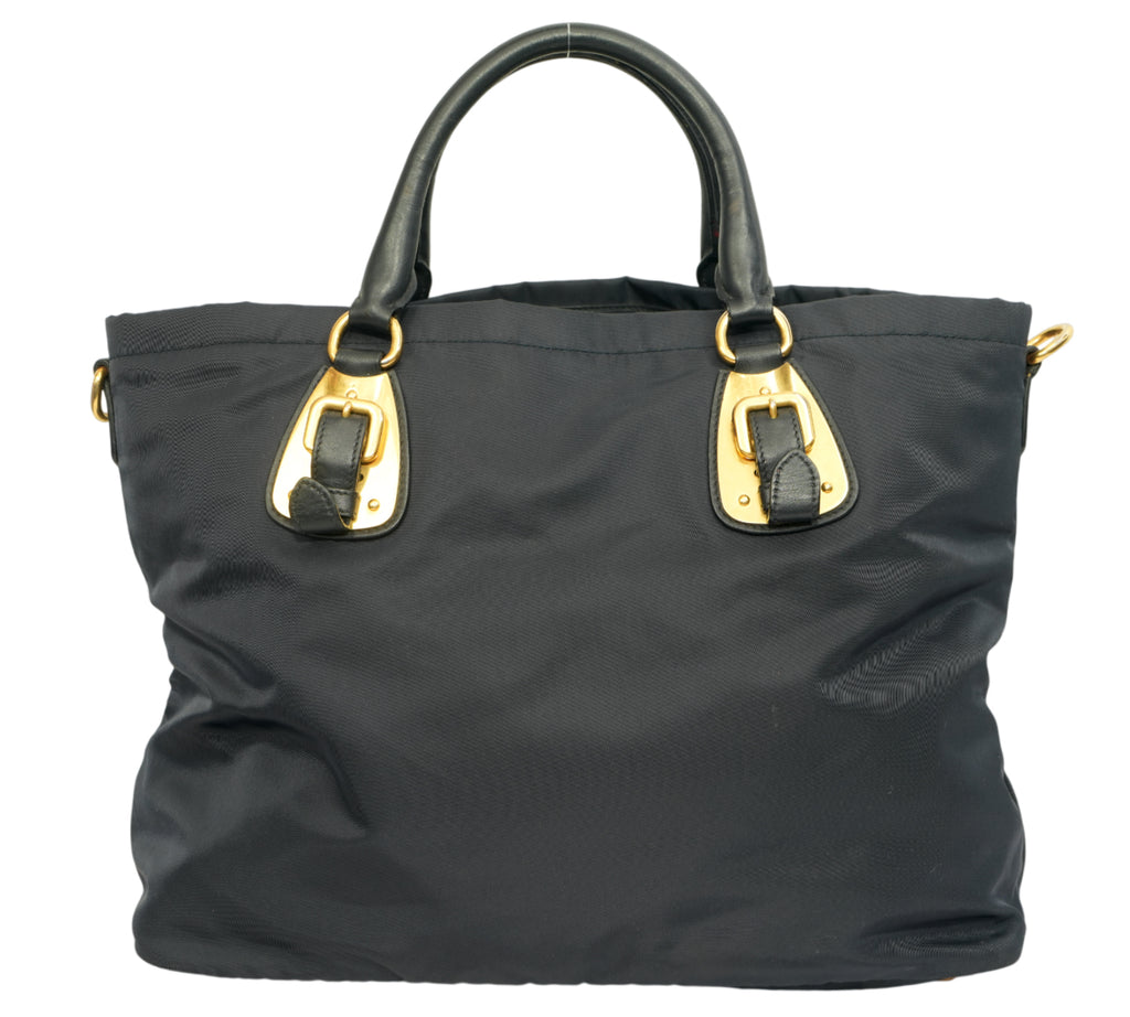 Tessuto Nylon & Soft Calf Leather Tote