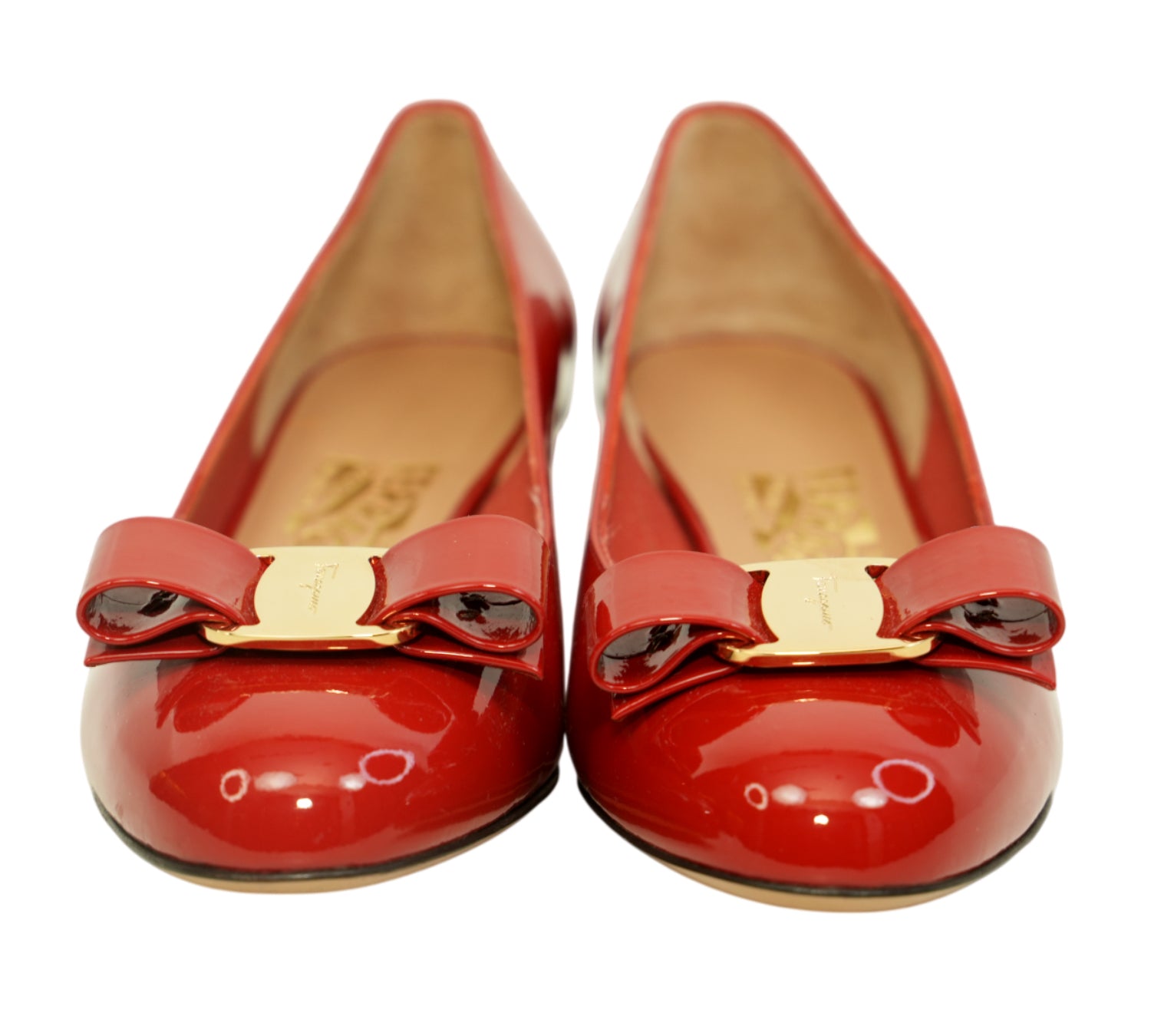 Glossy Red Vara Bow Patent Leather Pump Size - 6 D