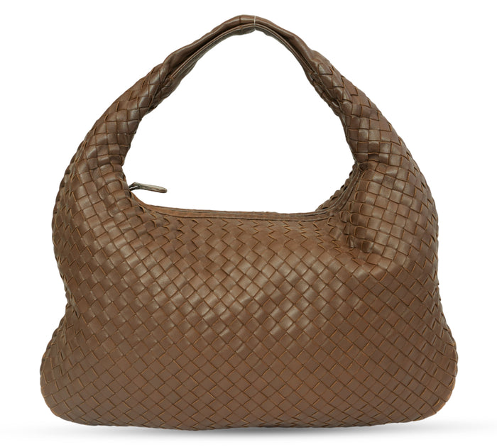 Brown Intrecciato Veneta Hobo Bag