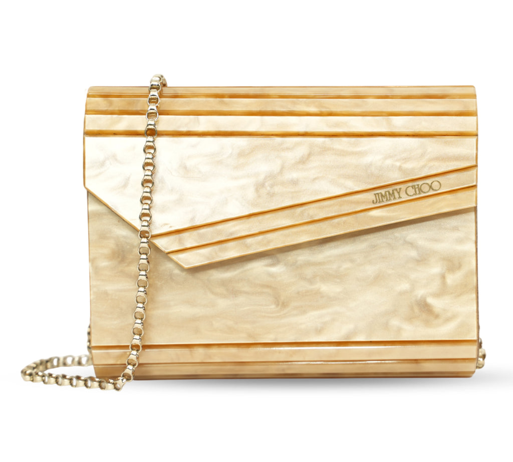 Marble-Effect Candy Acrylic Clutch Bag