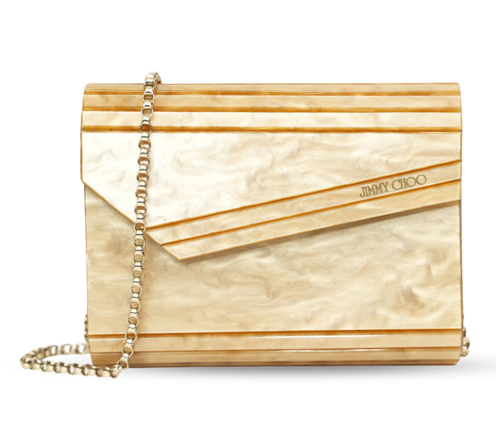 Marble-Effect Candy Acrylic Clutch Bag