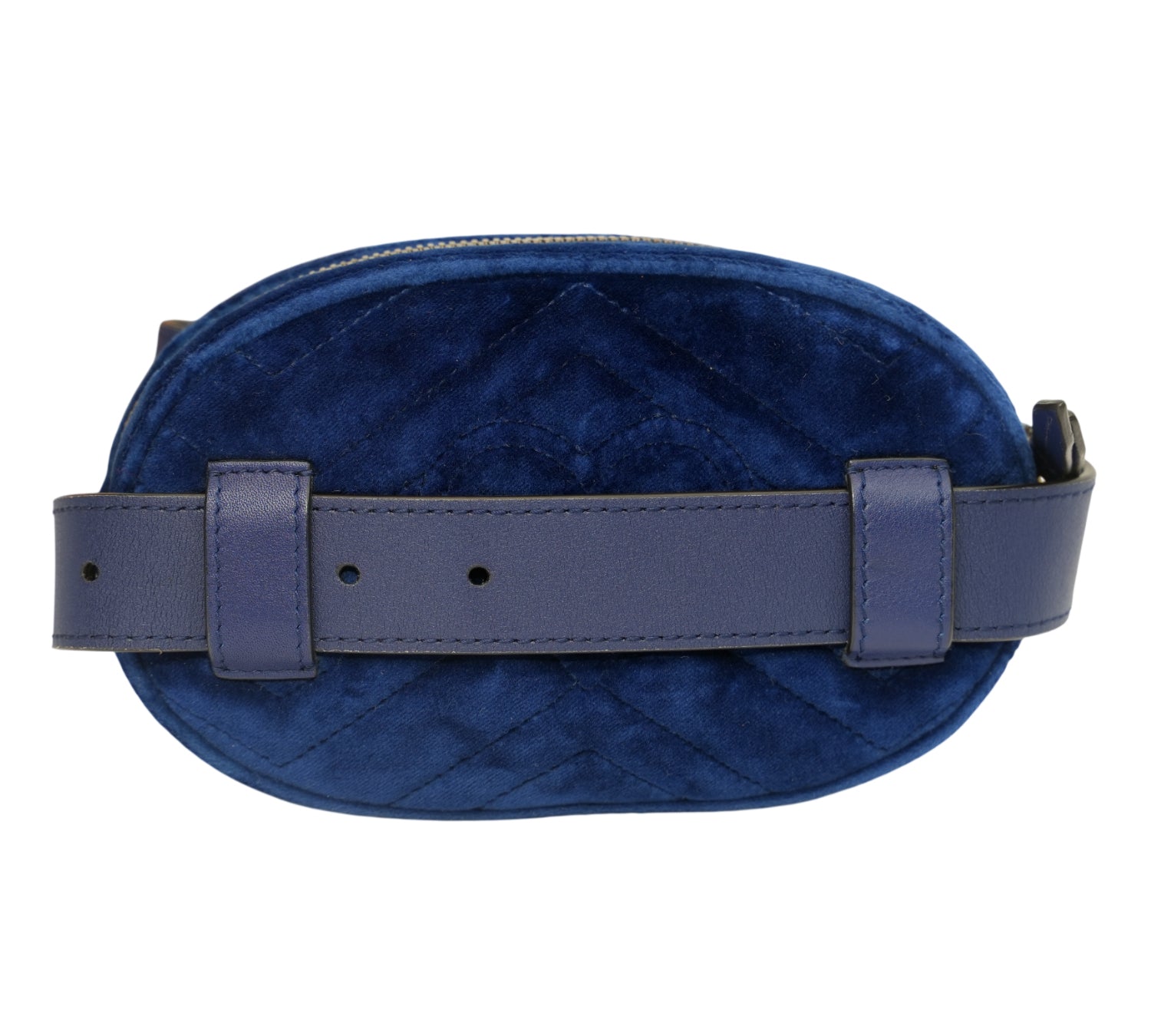 Cobalt Blue GG Marmont Matelassé Velvet Belt Bag