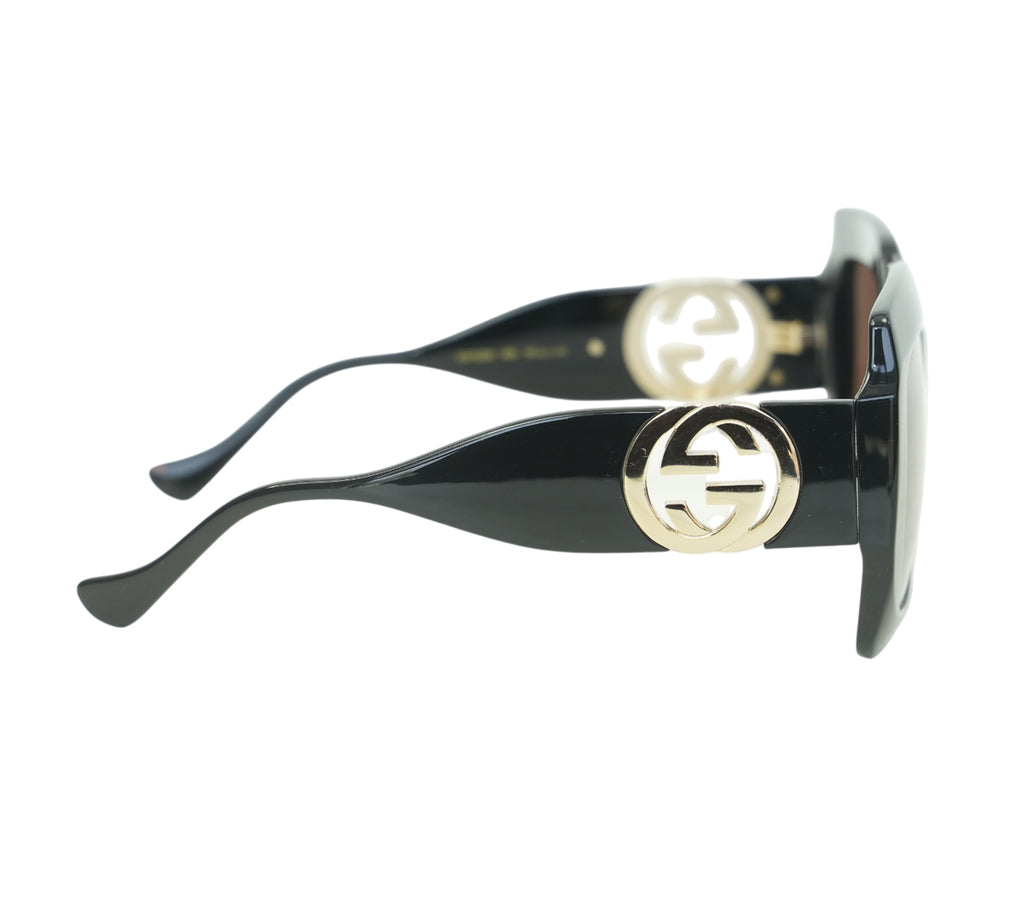 Black Oversized Geometric Sunglasses