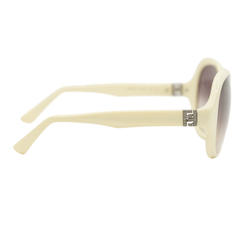 Ivory Baguette Round Sunglasses