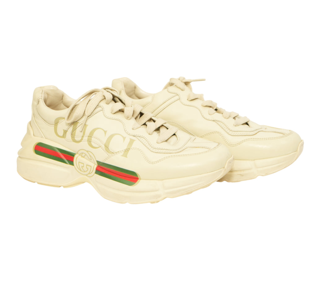 Rhyton Vintage Logo Leather Sneaker Size 6 - UK