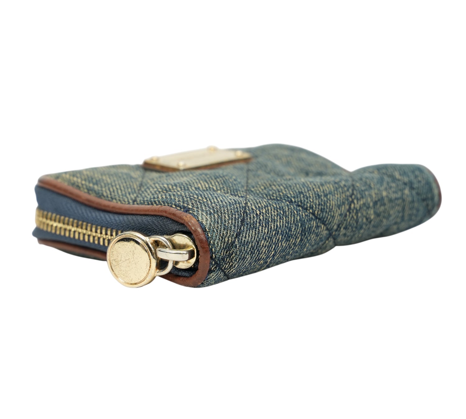 Michael Kors Jet Set Small Quilted Denim Zip-Around Wallet