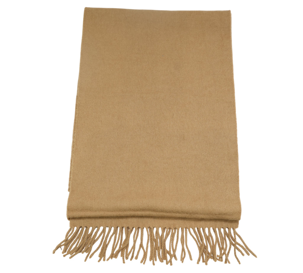 Solid Cashmere Fringed Scarf