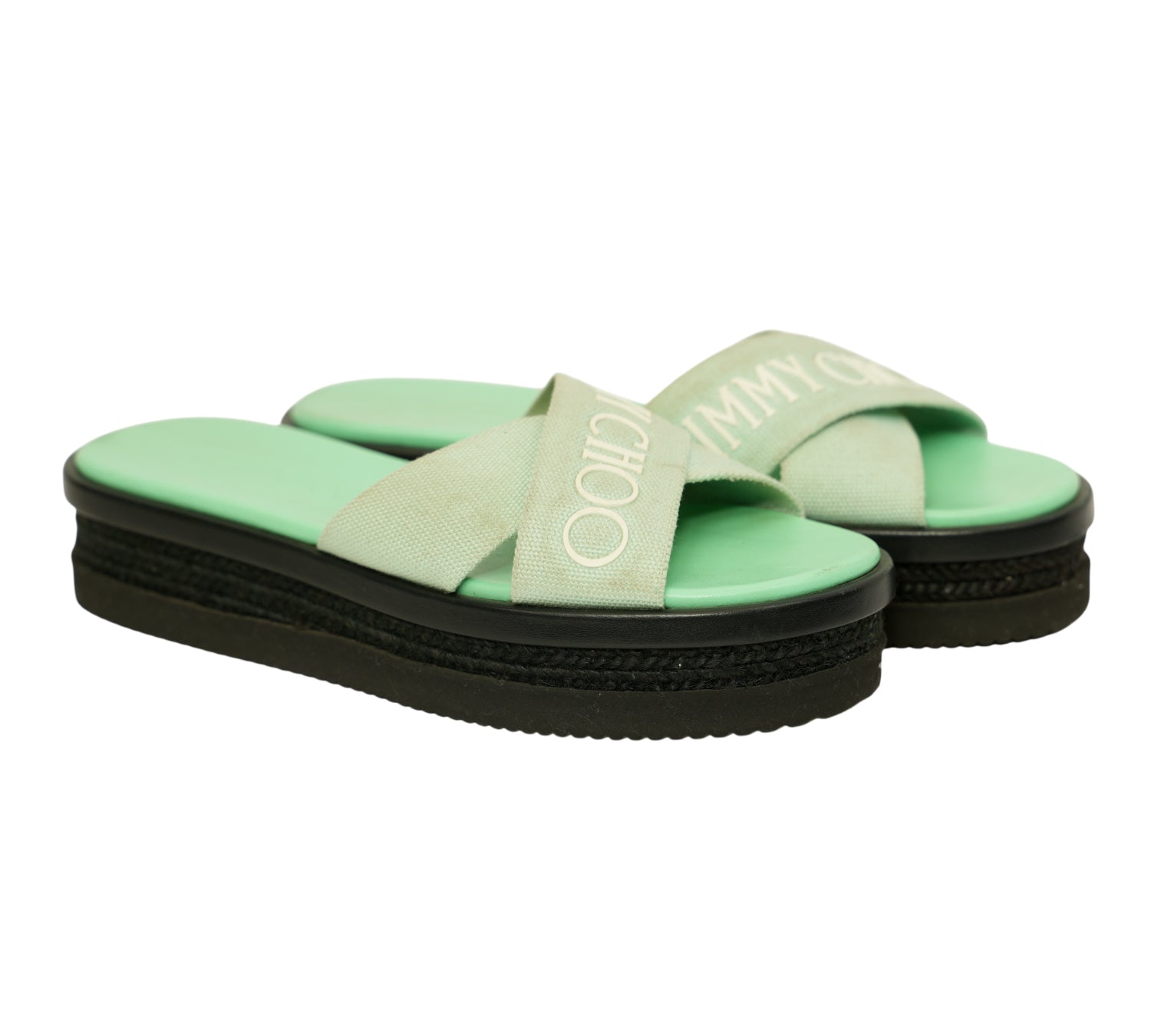 Mint Green Joy Flat Sandal Flatform Slide Size 36.5 - EUR