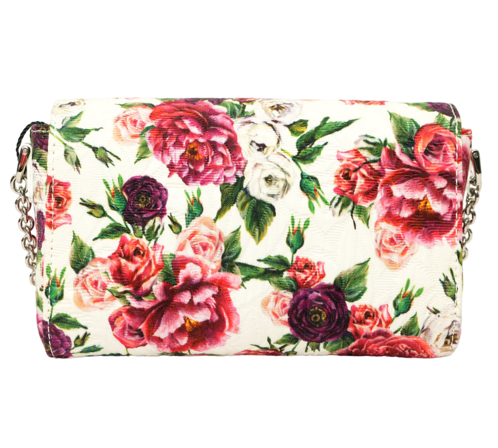 DG Girls Rose Print Brocade Shoulder Bag