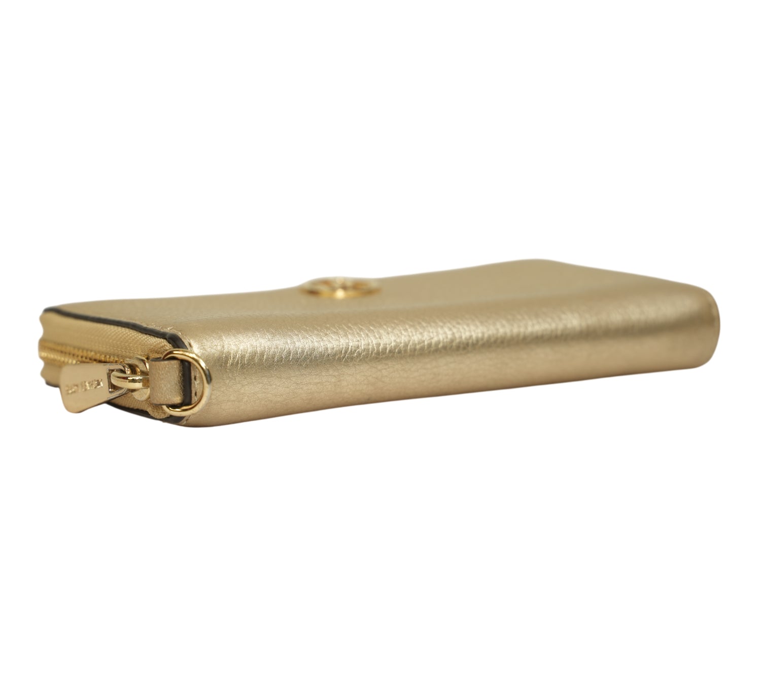 Pale Gold Fulton Zip-Around Leather Wallet