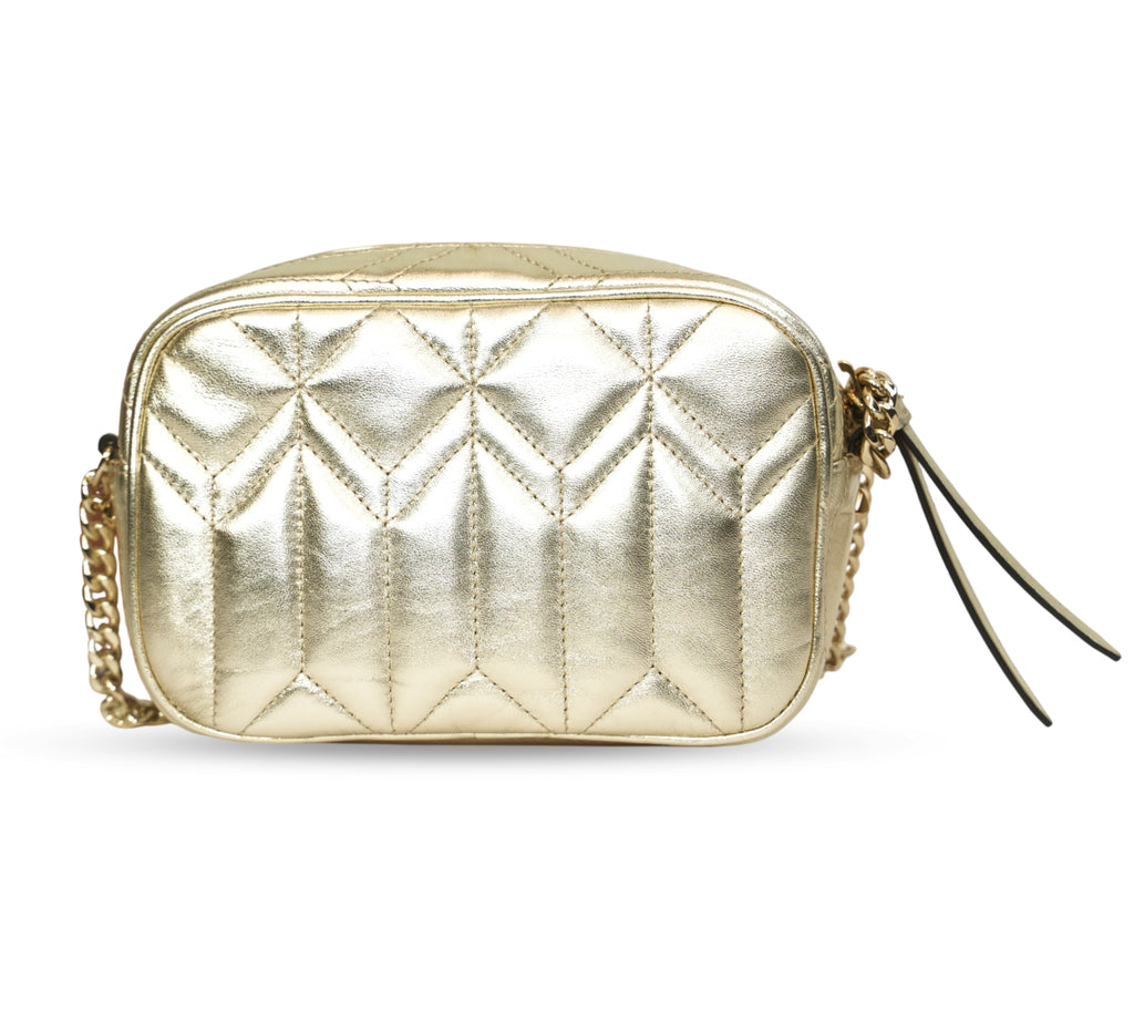 Light Gold Avenue Quilted Leather Camera Bag