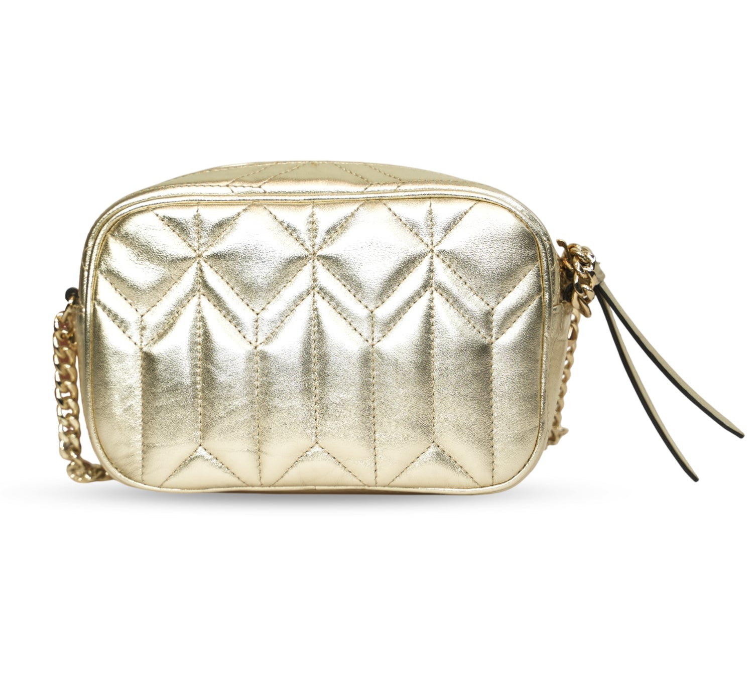 Light Gold Avenue Quilted Leather Camera Bag