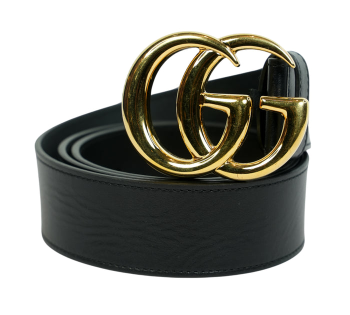GG Marmont Black Leather Belt Size - 90 Cm