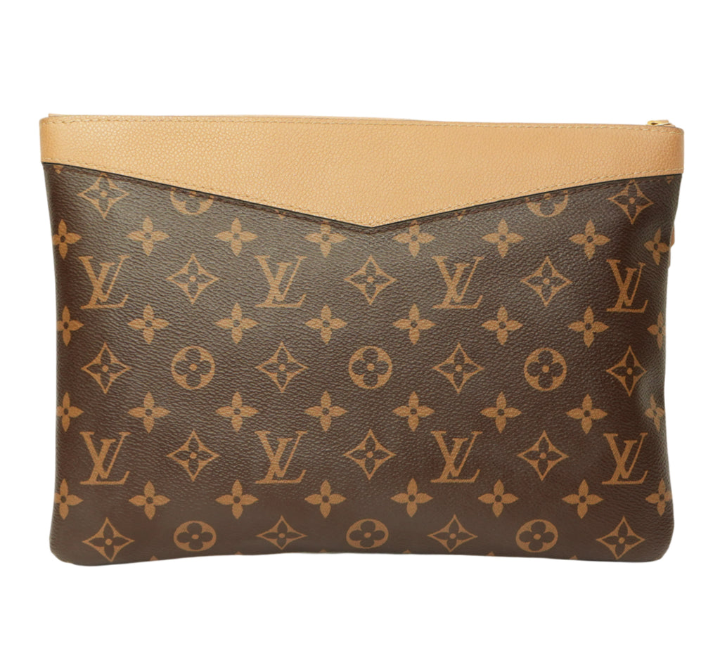 Camel Hue Monogram Canvas Daily Pouch