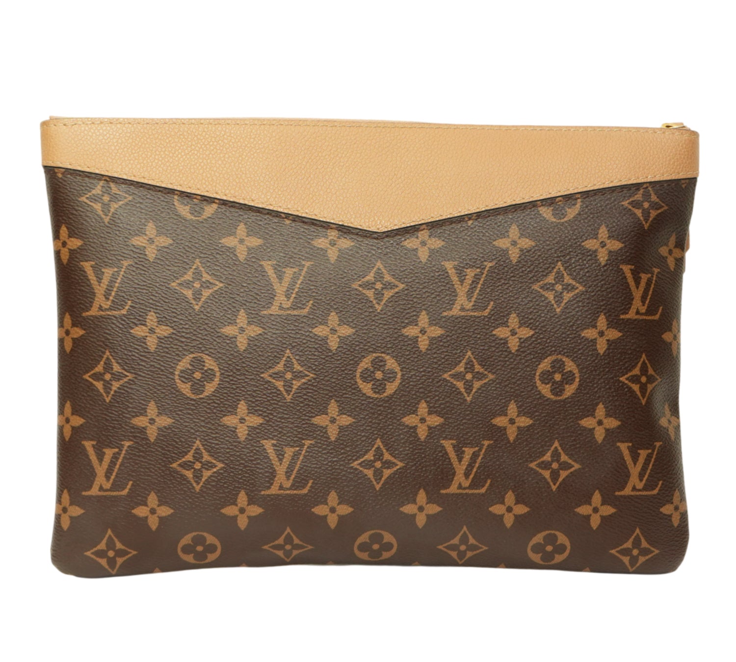 Camel Hue Monogram Canvas Daily Pouch