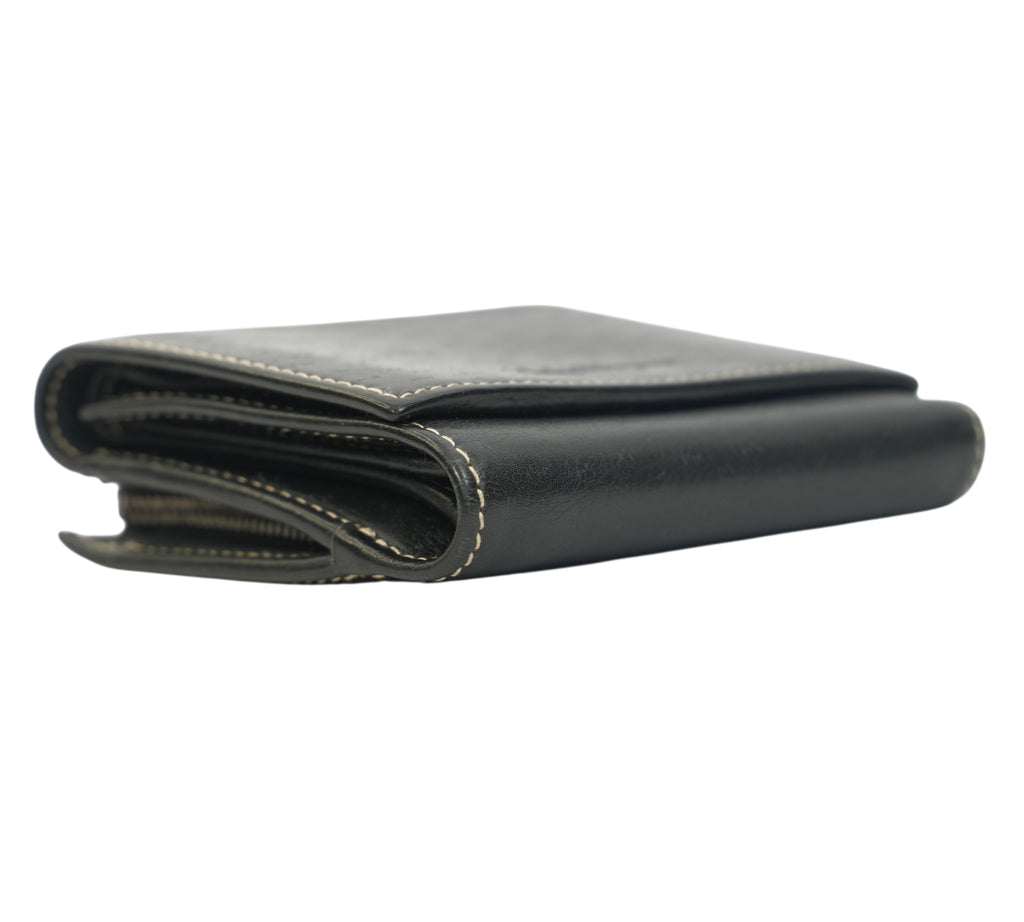 Classic Smooth Leather Compact Trifold Wallet