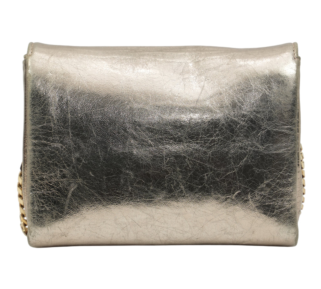 Metallic Gold Leather Ava Crossbody Bag