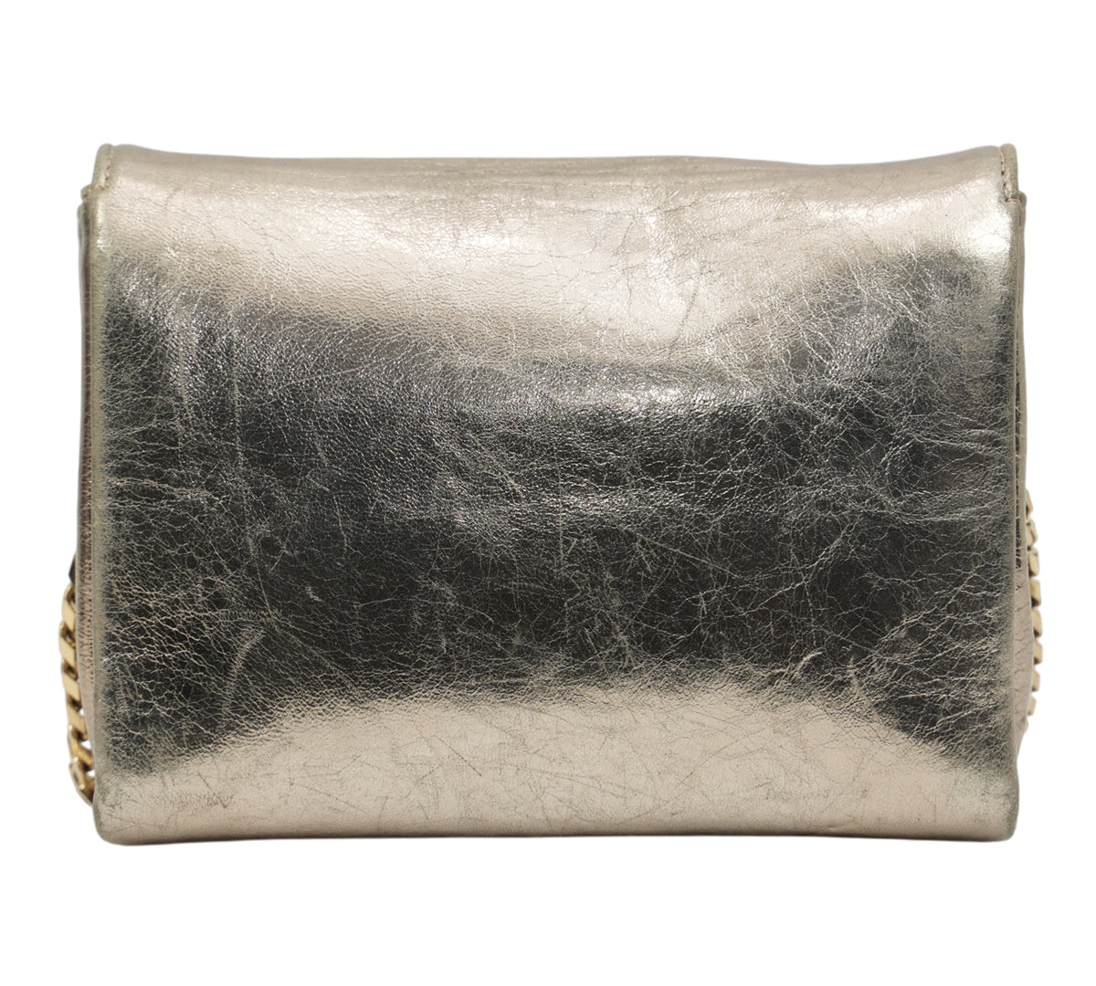 Jimmy Choo Metallic Gold Leather Ava Crossbody Bag