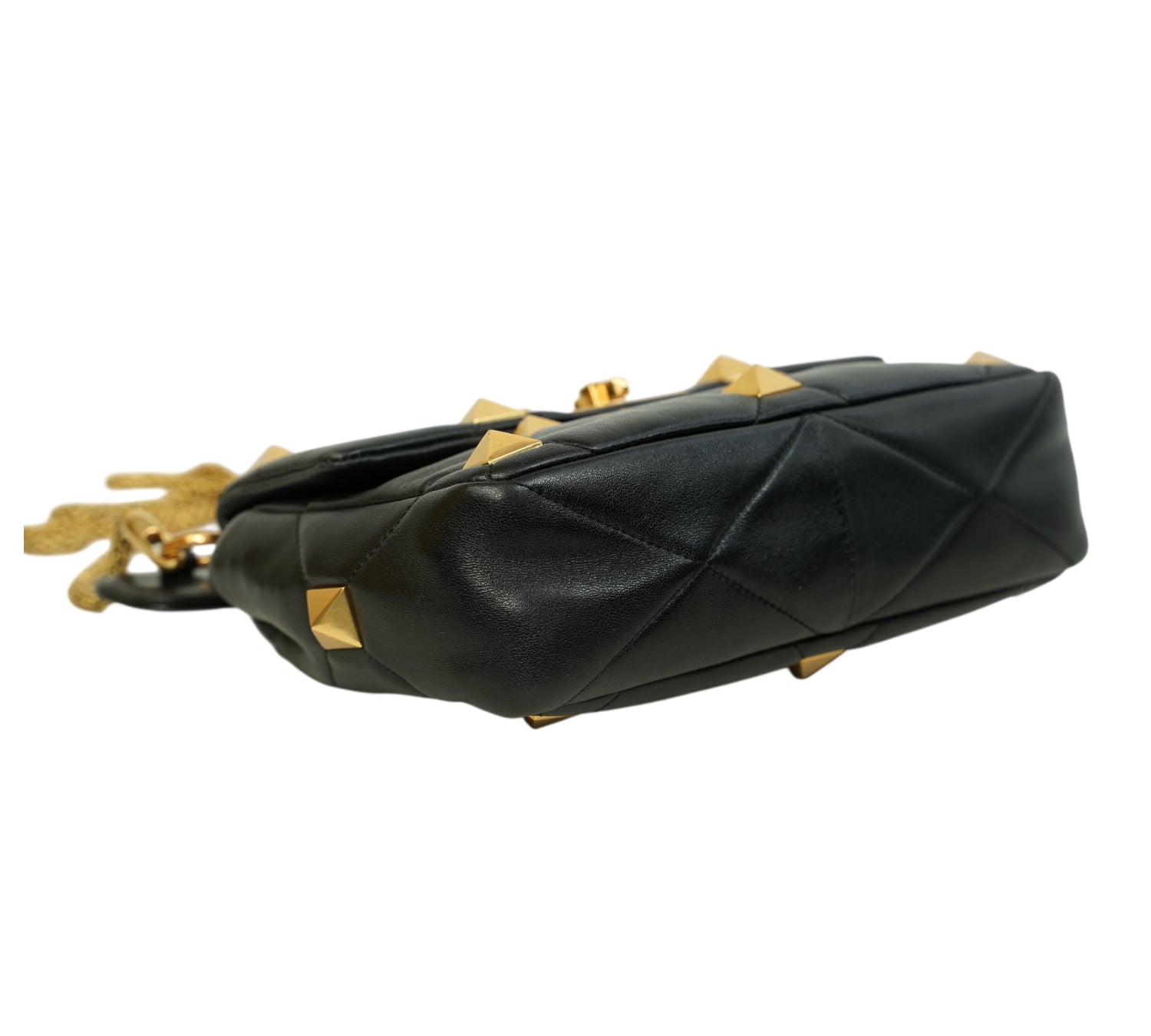 Black Garavani Medium Roman Stud Quilted Leather Shoulder Bag