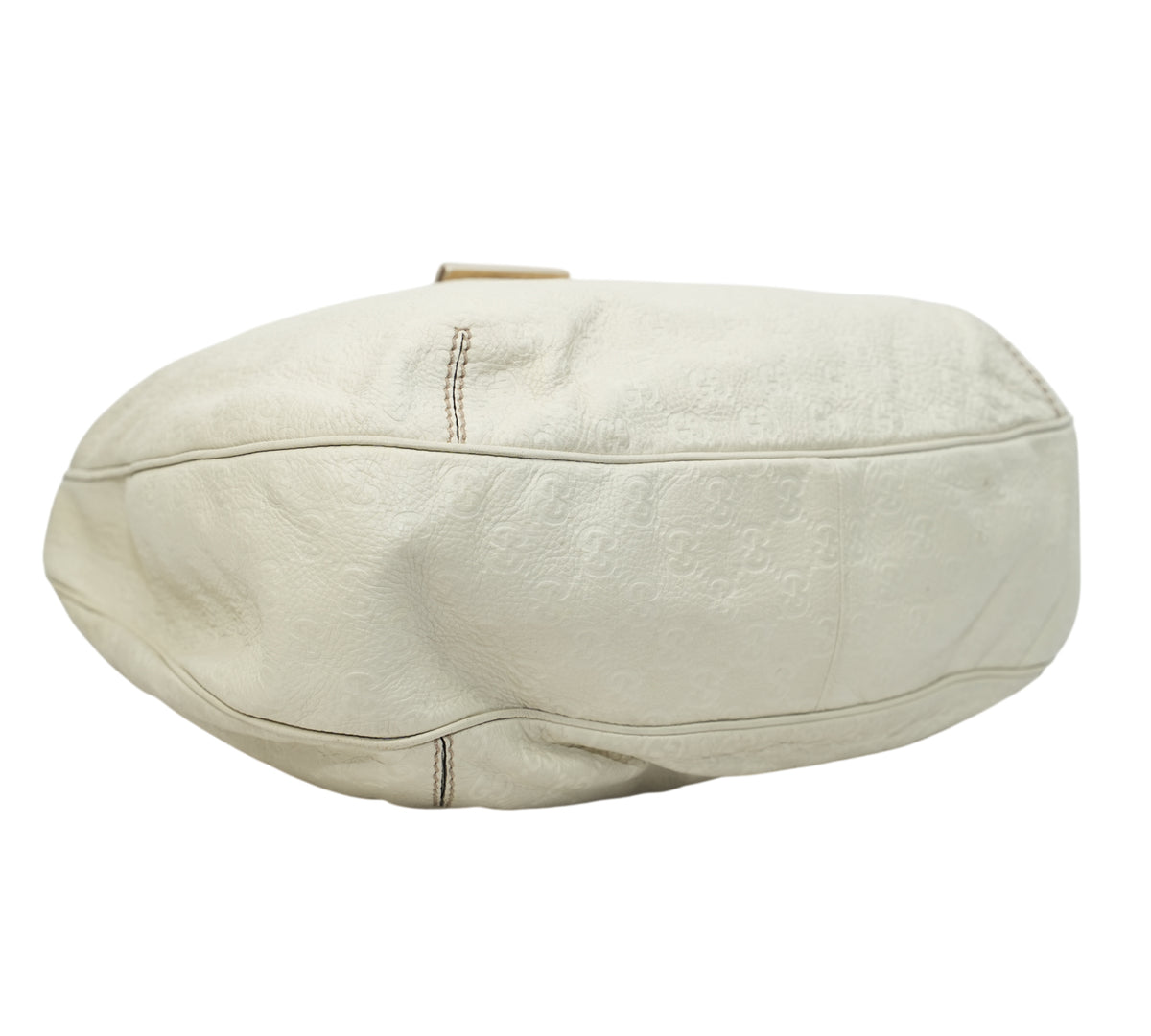 Gucci   White Guccissima Leather New Ladies Web Large Hobo Bag