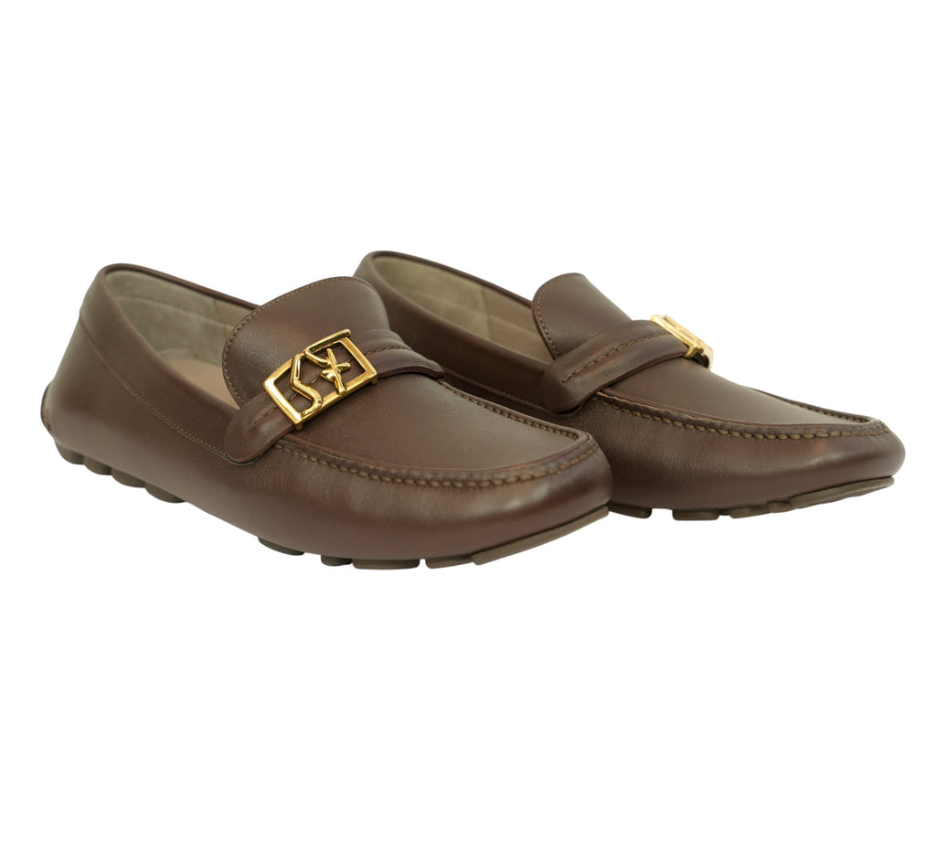 Brown Nevada Leather Driver Loafers Size - 7 US