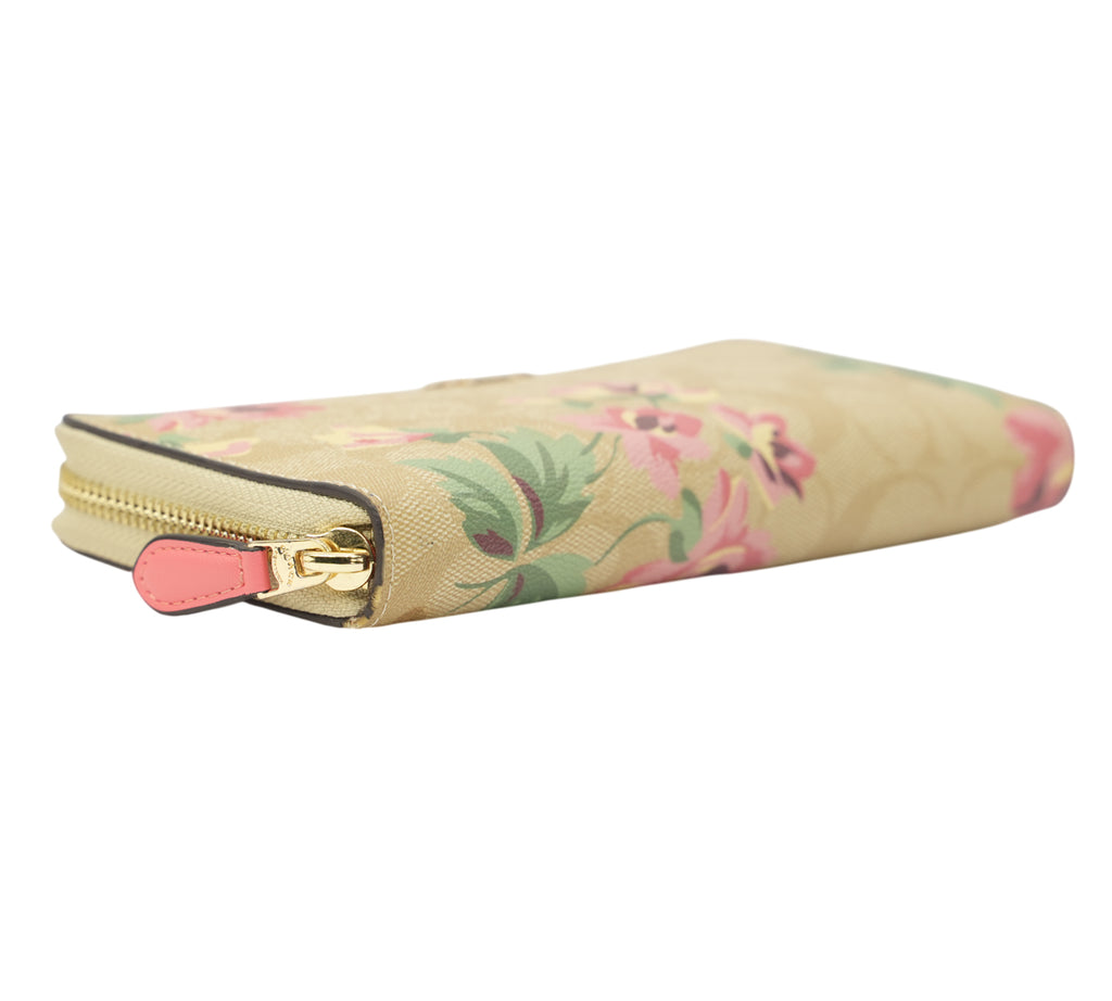 Prairie Rose Print Accordion Zip Wallet