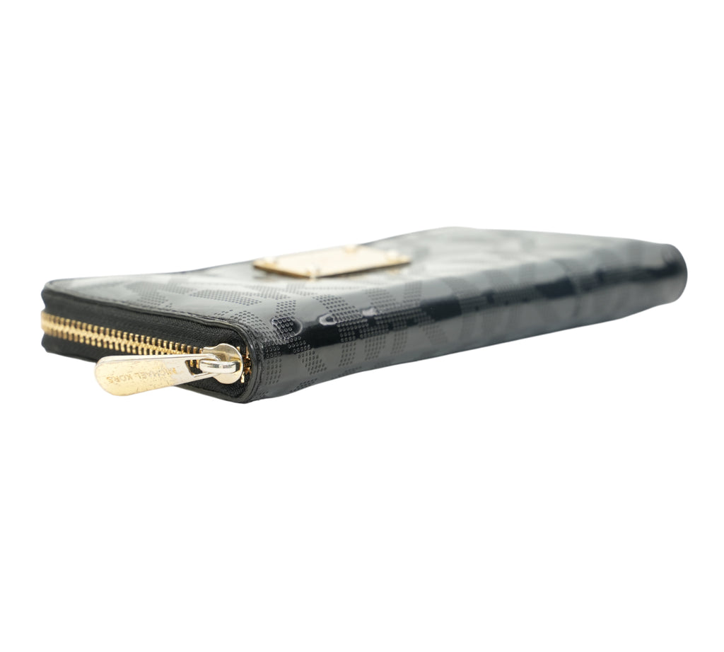 Jet Set Signature Mirror Metallic Zip-Around Continental Wallet