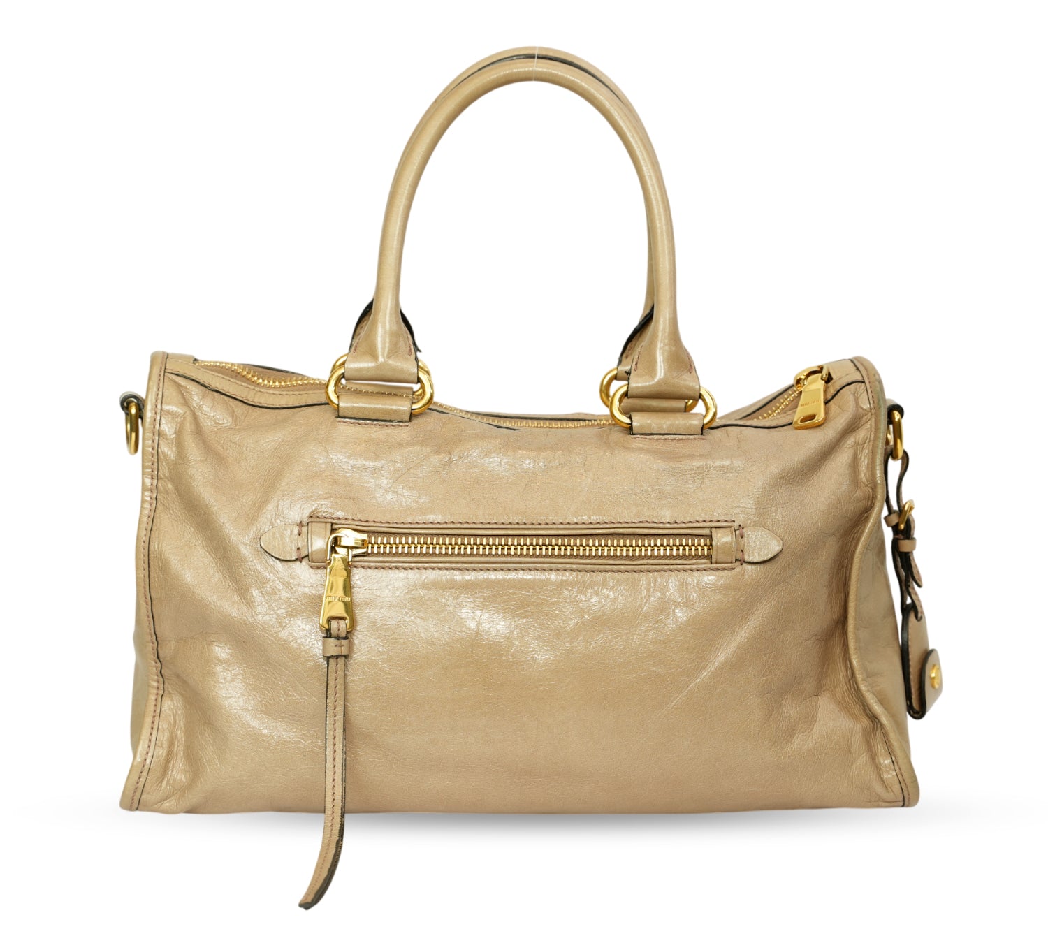 Vitello Shine Leather Satchel