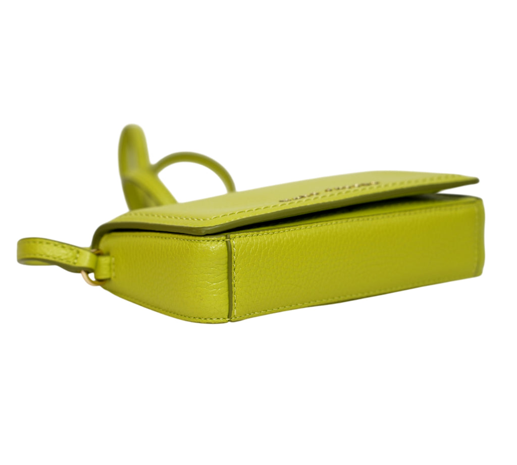 Lime Green Groove Leather Mini Bag