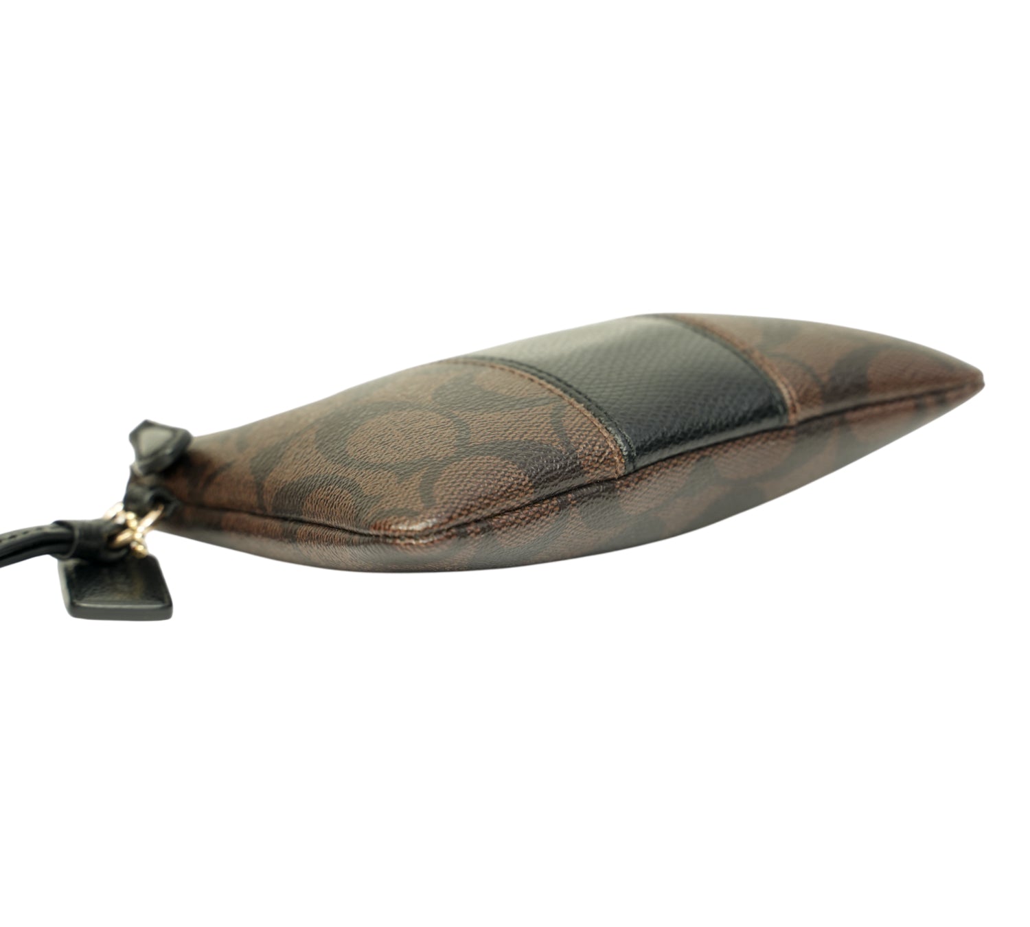 Walnut/Black Signature Canvas Corner Zip Wristlet